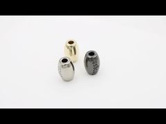 Zinc alloy metal barrel bead with logo