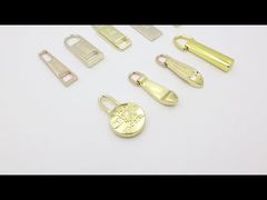 Gold Custom Logo Engraved Metal Zipper Puller Zinc Alloy Puller Tag