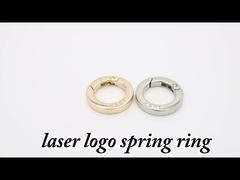 30MM OD Bag Parts Accessories Metal Gate Ring Custom Spring O Ring with Engraved Logo