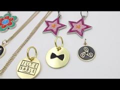 Custom Metal Logo Charm Tag with Epoxy Drop Gum