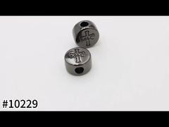 Metal Round Logo Bead 10229