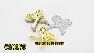 Gouden holle vlinder aangepaste metalen logo tag-10160