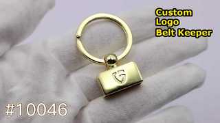 Custom Logo Key Fob Hardware | 20mm Leather Strap Holder with 30mm Split Key Ring