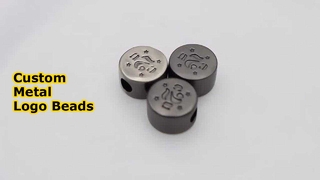 Gun Metal 12mm Metal Circular Bead Custom Zinc Alloy Engraved Logo Beads for Bracelet Making