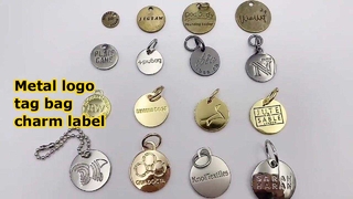 Metal logo tag bag charm label