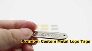 custom metal sew on logo plate with two holes